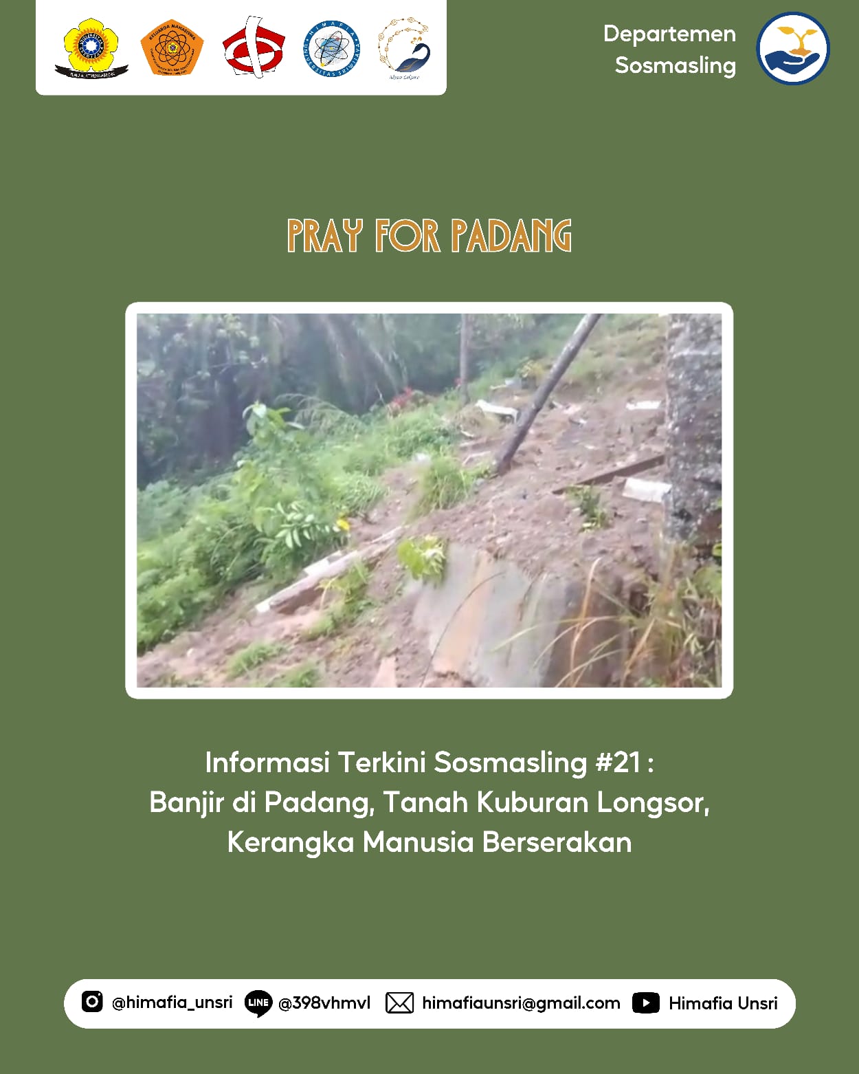 [Informasi Terkini Sosmasling #21: Banjir di Padang, Tanah Kuburan Longsor, Kerangka Manusia Berserakan]